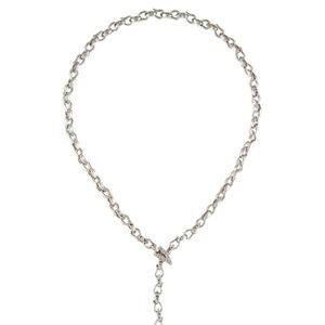 Tamara Comolli 18k Drop White Gold Lariat Necklace Pave White Diamonds Clasp